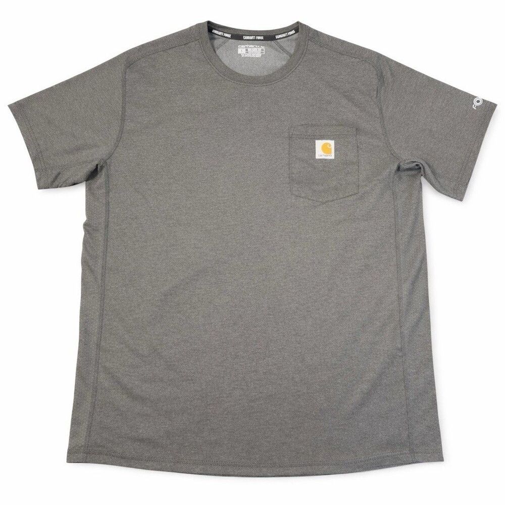 Carhartt Force Gray Pocket Tee Men’s Large Work Shirt Relaxed Fit Workwear